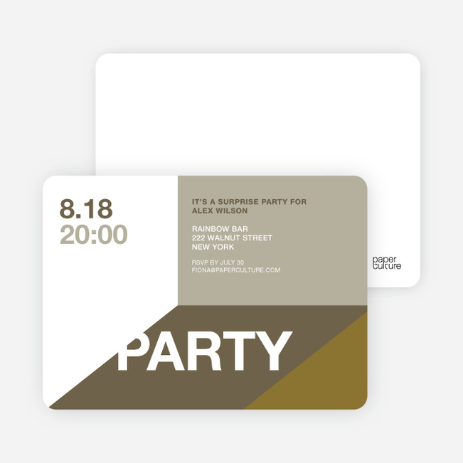 Modern Party Invitations - Mocha Tango