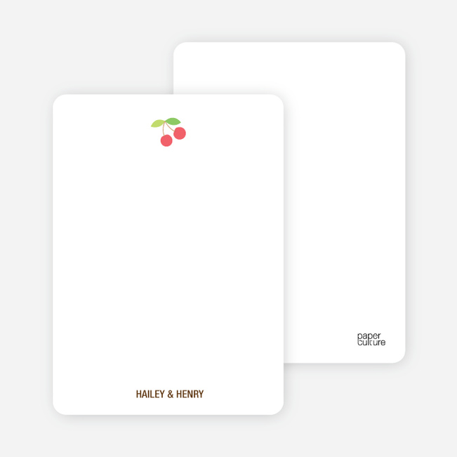 Notecards for the ‘Cherry on Top’ cards. - Chocolate