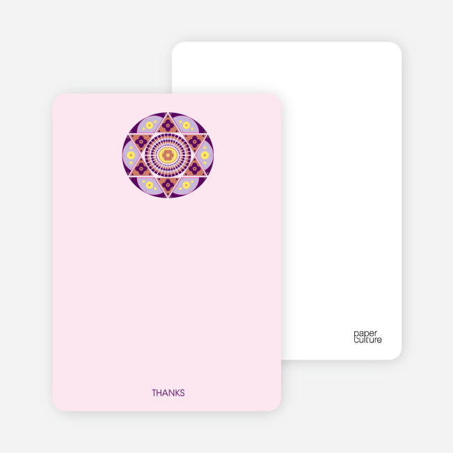Notecards for the ‘Ornate Star of David’ cards. - Blush