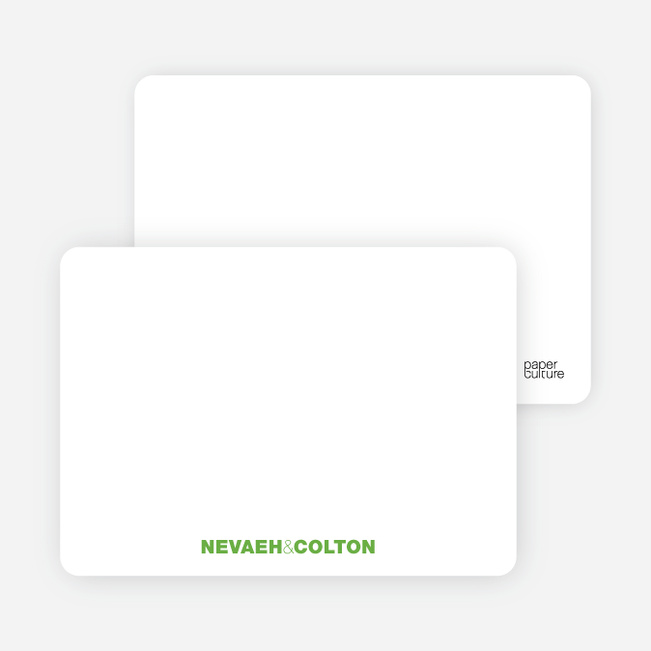 Notecards for the ‘Twin Cradle Talk’ cards. - Apple Green