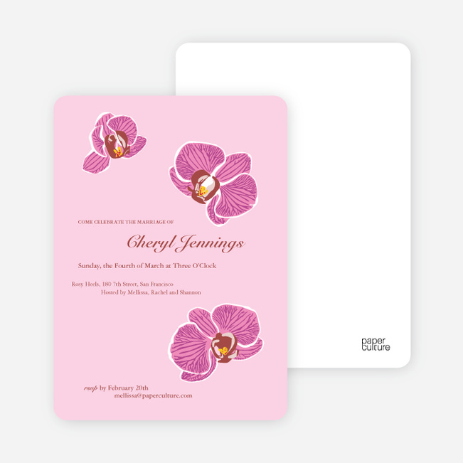 Orchid Bridal Shower Invitations - Cotton Candy