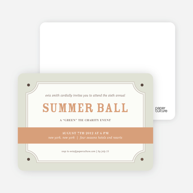 Party Invitations for that Classic Event - Light Cinnamon