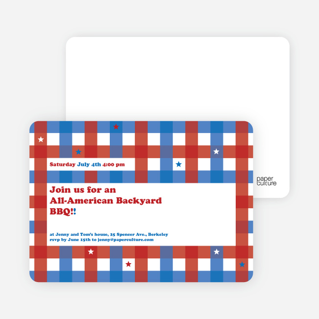 Patriotic American BBQ Party Invitations - Scarlet