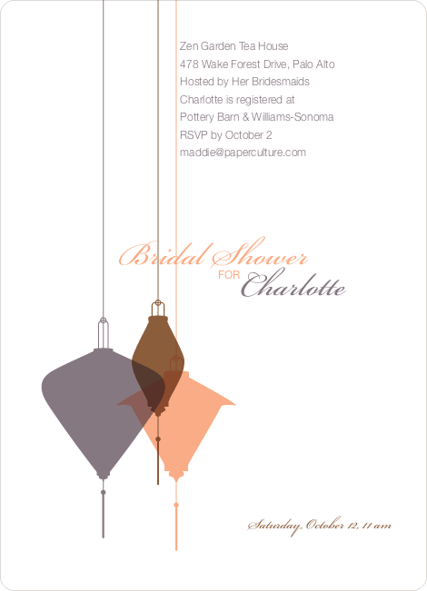 Lantern Lights – Bridal Shower Invites - Mauve