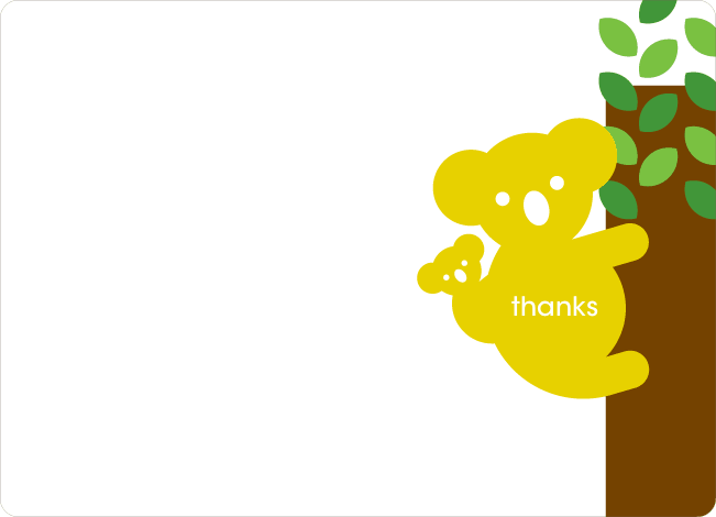 Thank You Card for Cuddly Koala Baby Shower Invitation - Daffodil