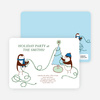Penguin Lights Holiday Invitations - Aquamarine