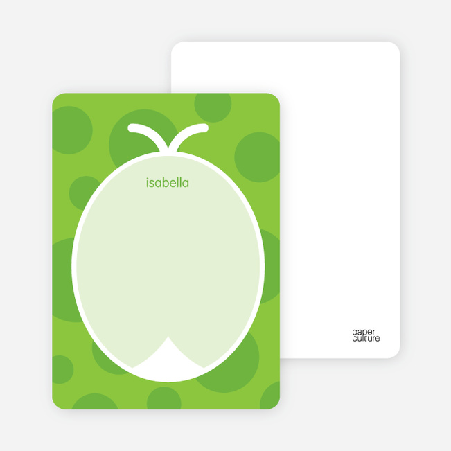 Personal Stationery for Green Ladybug Modern Birthday Invitation - Shamrock