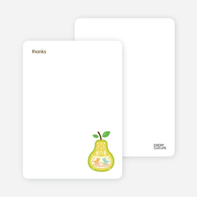 Personal Stationery for Pear Birds Modern Birthday Invitation - Sun Yellow