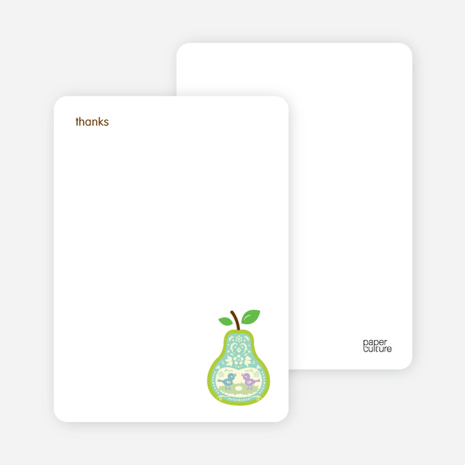 Personal Stationery for Pear Birds Modern Birthday Invitation - Aqua