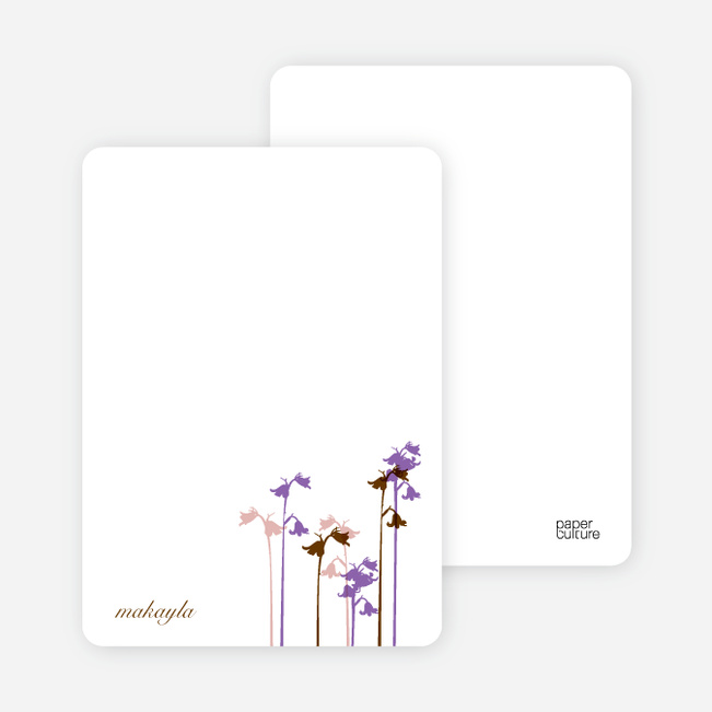 Personal Stationery for Wild Flower Invitation and Announcement - Magenta