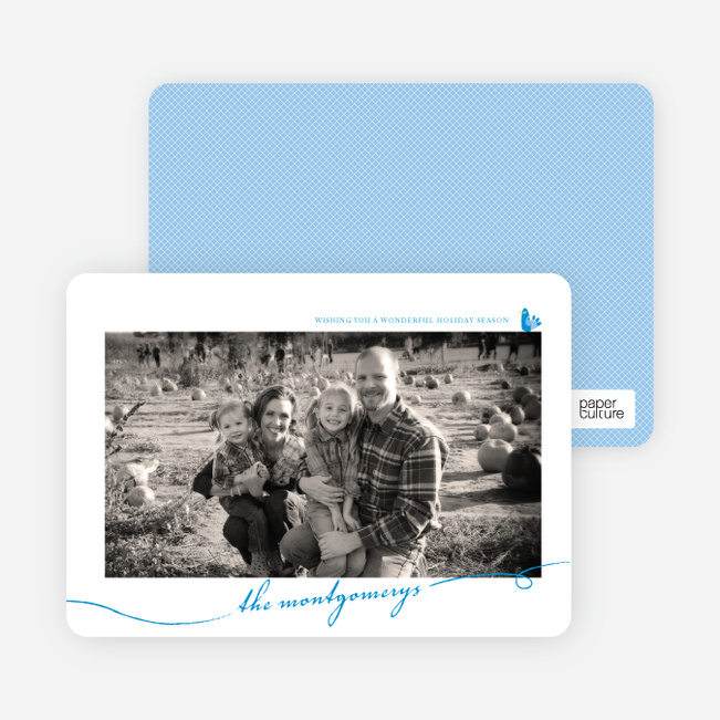 Photo Frame Holiday Photo Cards - Royal Blue
