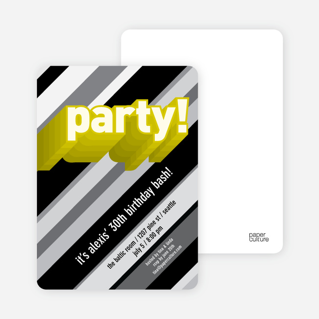 Psychedelic Party Invitations - Lemon Vanilla