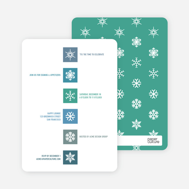 Snowflake Blocks Holiday Invitations - Arctic Blue