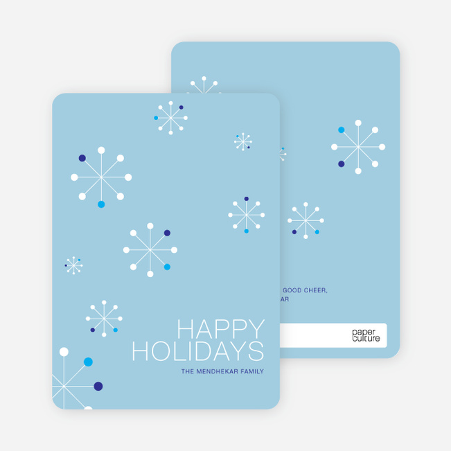 Snowflake Themed Holiday Cards - Celestial Blue