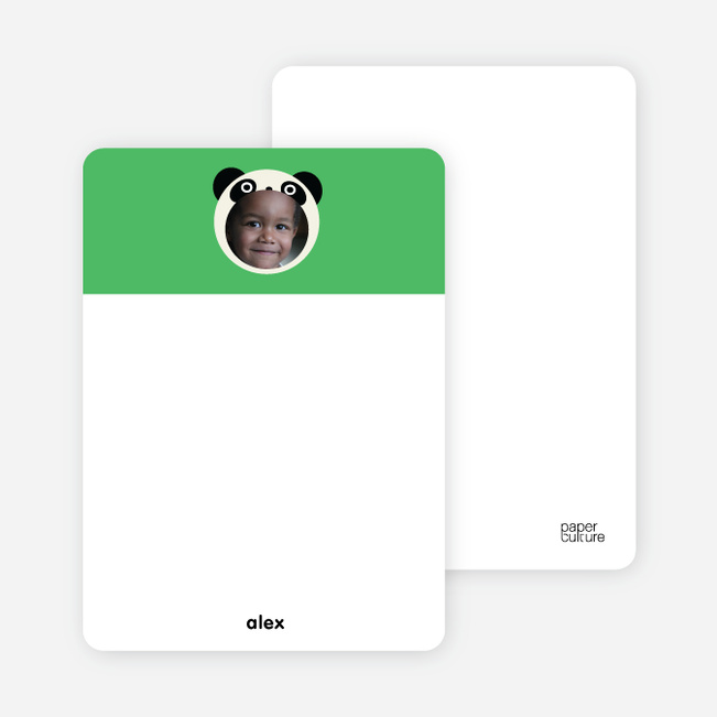 Stationery: ‘Kung Fu and Bamboo Panda’ cards. - Emerald Green