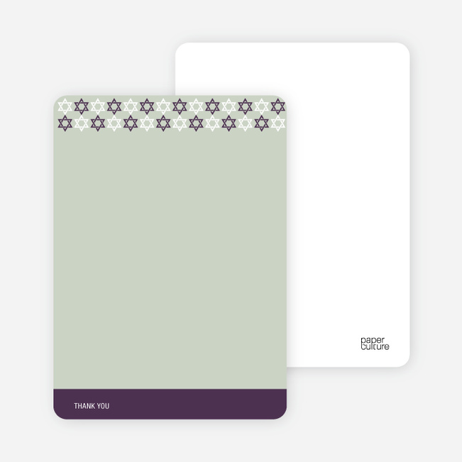 Stationery: ‘Star of David Pattern’ cards. - Eggplant