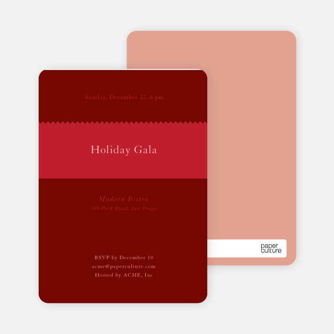 Stripe Swatch Holiday Invitations - Cherry