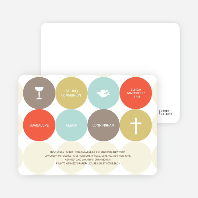 Symbols of Communion Invitations - Tangerine