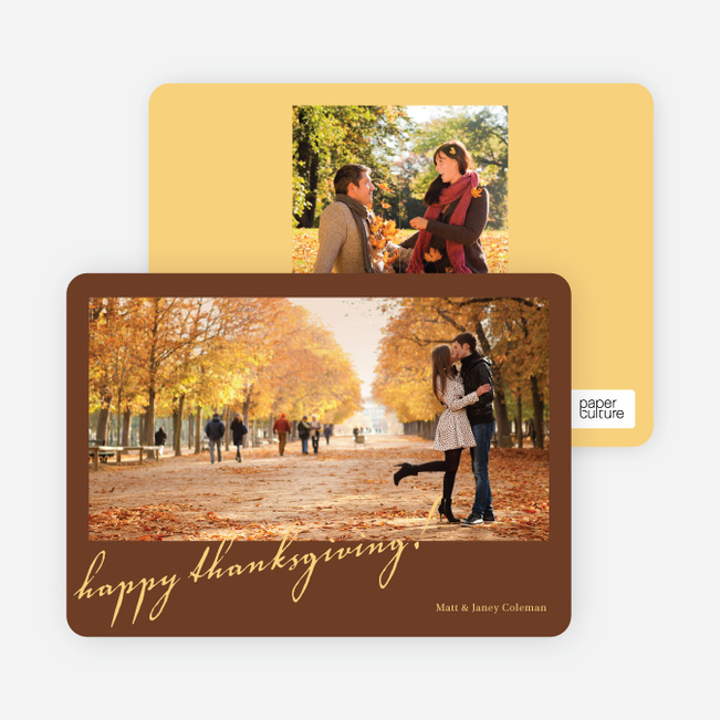 Thanksgiving Foliage Thanksgiving Invitations - Chocolate