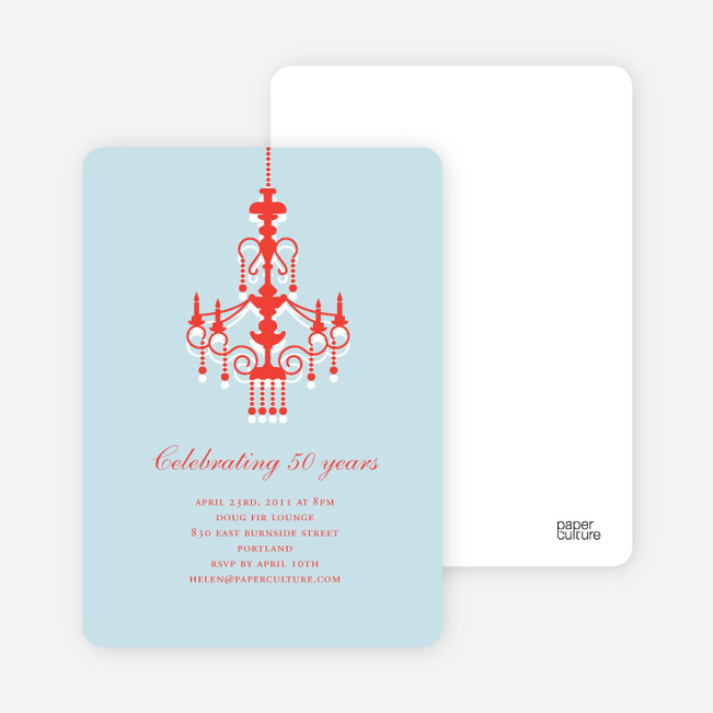 Traditionally Chic, Chandelier Party Invitations - Blue Submarine