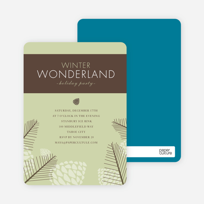 Winter Wonderland Holiday Invitations - Celadon