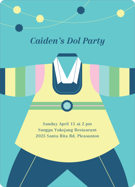 Korean First Birthday Invitations 2