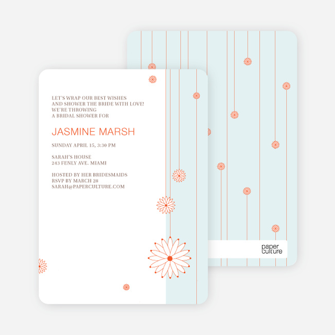 Bridal Tea Shower Invitations - Blue