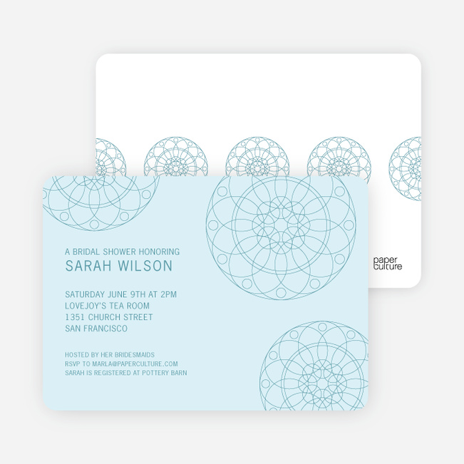 Floral Wedding Shower Invitations - Blue