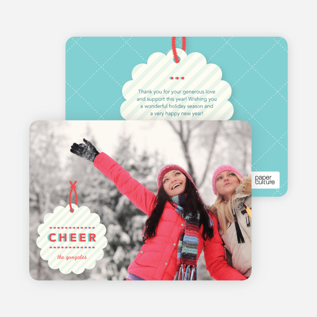 Gift Tag Holiday Photo Cards - Blue