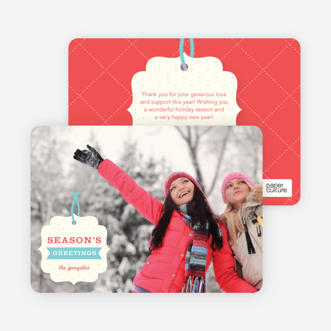 Gift Tag Holiday Photo Cards - Red