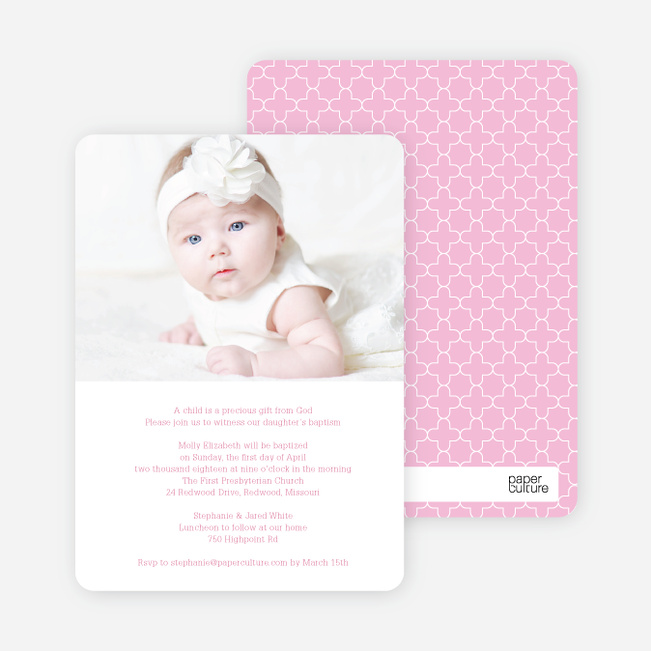 God’s Gift Baptism Invitations - Pink