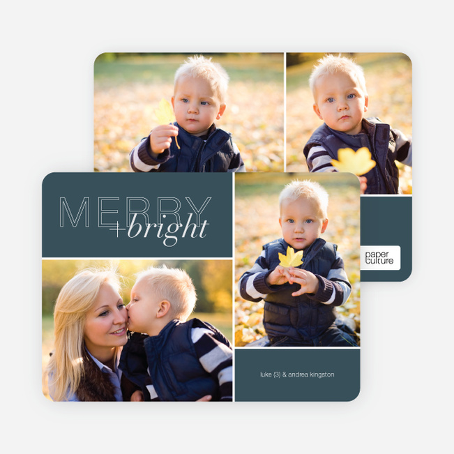Merry and Bright Holiday Cards - Blue