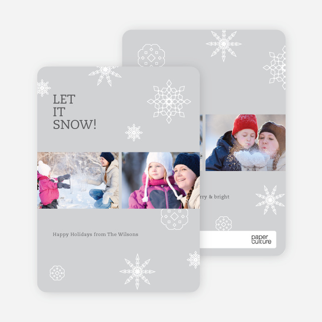 Snowflakes, Snowflakes Holiday Photo Cards - Gray