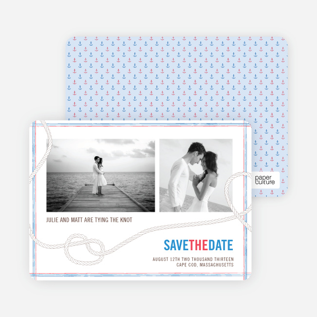 Tying the Knot Save the Date Cards - Blue