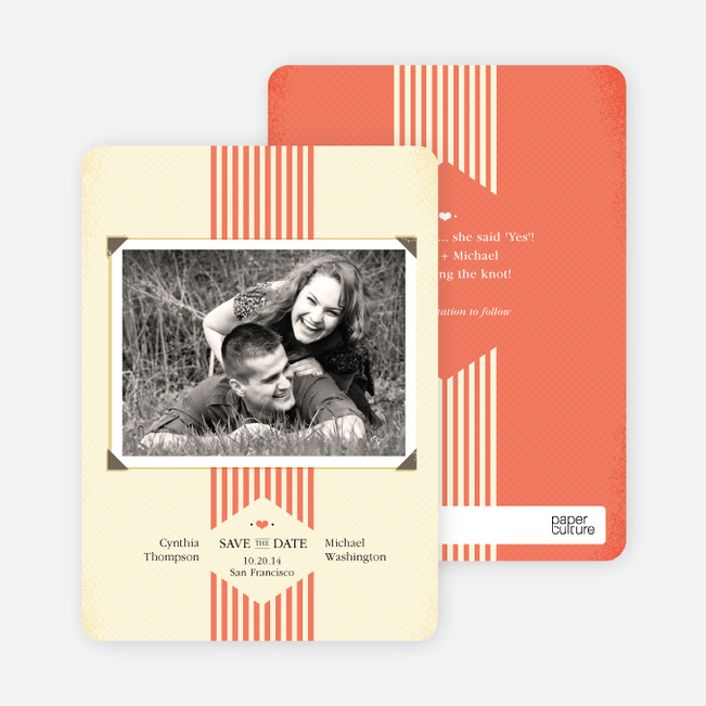 Wedding Album Save the Date Cards - Orange