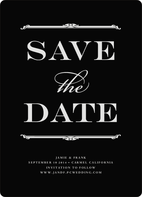 black and white save the dates