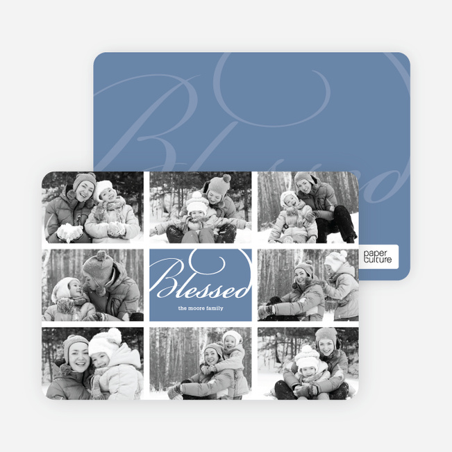 Brady Bunch Holiday Photo Cards - Mystic Blue