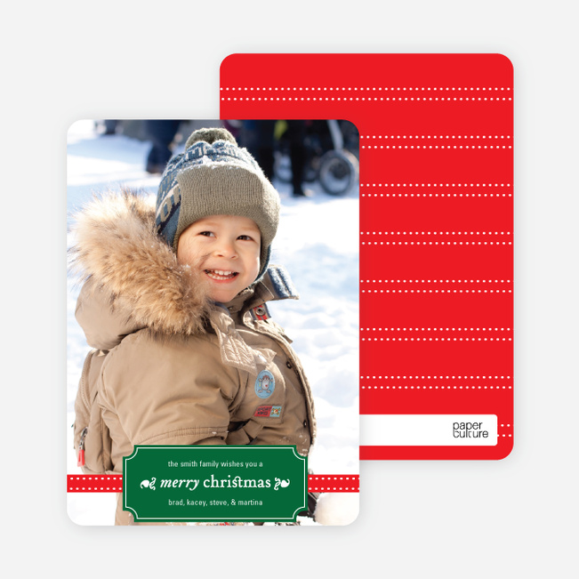 Christmas Label Holiday Photo Cards - Jade