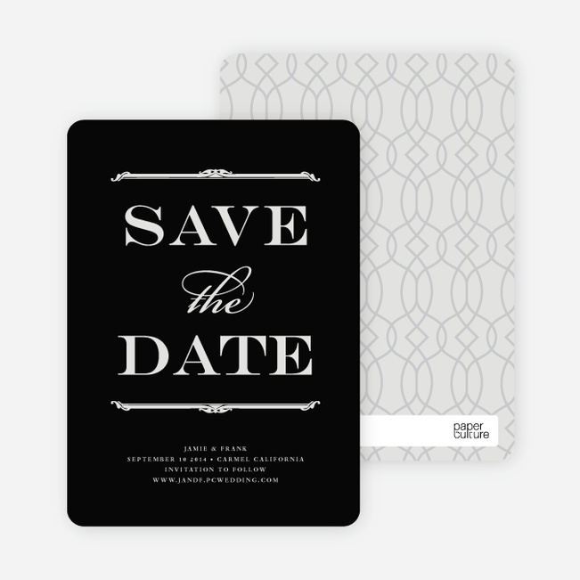 Classic Type Save the Date Cards - Black Board