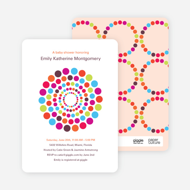 colorful baby shower invitations