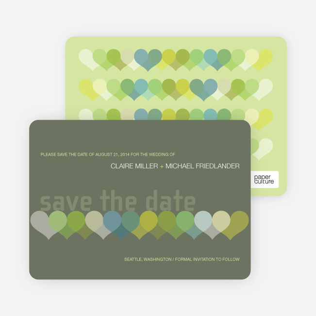Heart Interplay Save the Date Cards - Khaki