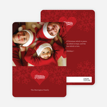 Holiday Peace Modern Photo Card - Raspberry Red