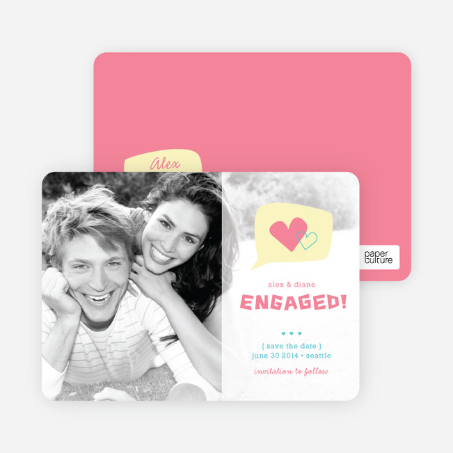 I Heart You Engagement Announcements - Punch