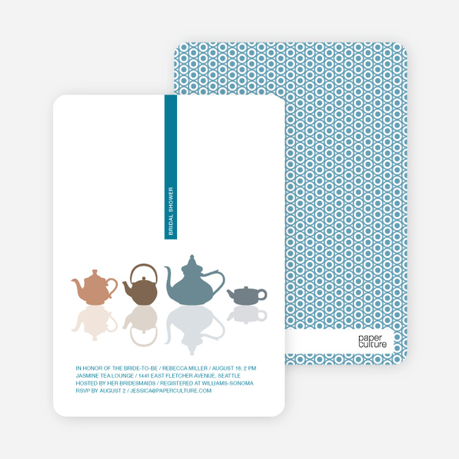 Invitations for Bridal Shower Tea - Cadet Blue