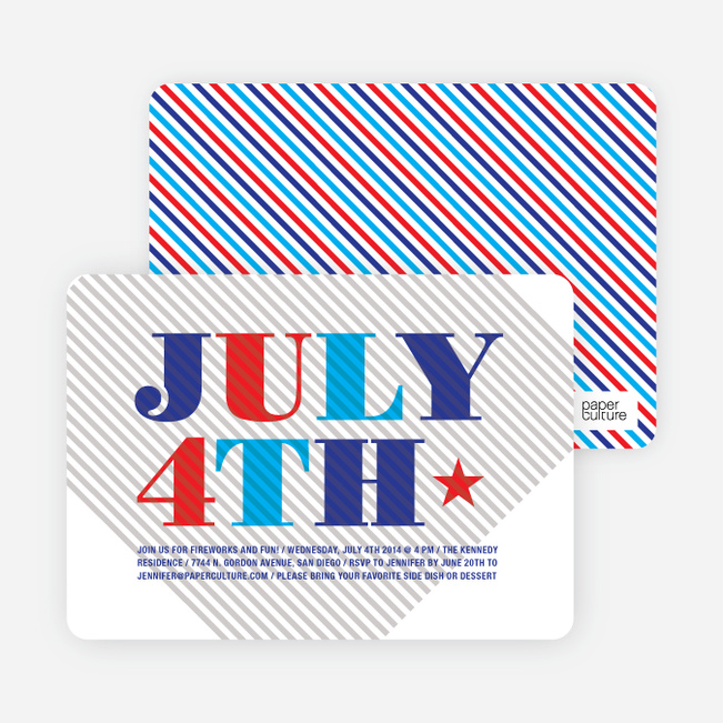 July 4th Party Invitations - Tomato Red
