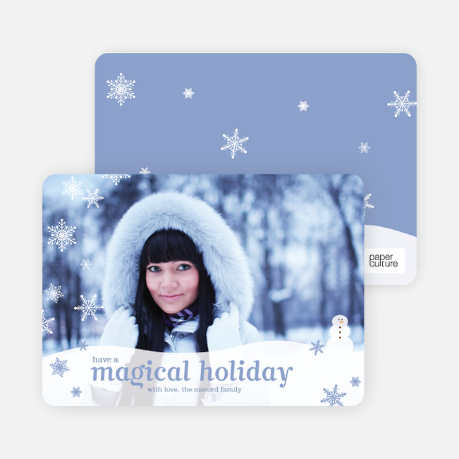Magical Snow Holiday Photo Cards - Arctic Blue