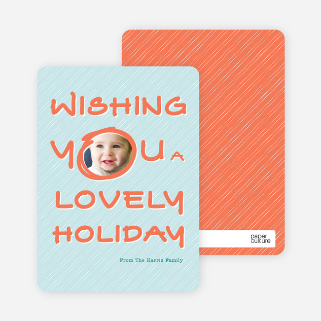 Marker Greeting Holiday Photo Cards - Orange Sherbet