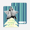 Modern Christmas Tree Photo Card - Cadet Blue