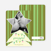Modern Christmas Tree Photo Card - Olive Green