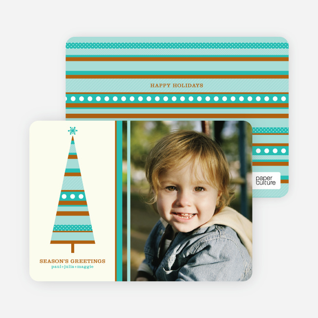 Modern Christmas Tree Photo Card - Wintergreen